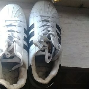 Adidas white with black stripes